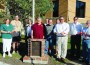 Past and present council Members were on hand Wednesday night to dedicate the Streetscape project and unveil a plaque to remember the event.  Those present were (from left) Tamara Maichel, Jeff Walmann, Karen LaDuex, Larry Ratley, Troy Dalton, Brent Kaempfe, Philip Dudley, Lawrence Dickenson and Ted Hunter.