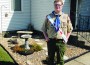 Riley McDougal stands beside the prayer garden he created as his Eagle Scout project at the Beagle United Methodist Church. McDougal was awarded his Eagle Scout badge during a ceremony Saturday.