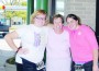 Osawatomie's Sonic Drive-In had some special car hops Saturday. Volunteers work two hour shifts to raise money for breast cancer research. Joan Vandebergh (center) coordinated the event. Pictured with her are two of the volunteers, Jennifer Bratton (left) and Savannah White. The volunteer raised $473.