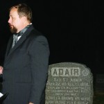 John Brown Museum SIte Director Grady Atwater portrayed Samual Adair at the annual Talking Tombstones event held at Oakwood Cemetery. Many historical figure were portrayed by actors, young and old.
